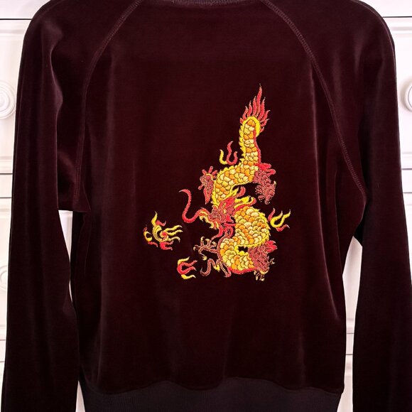 BLACK August Silk Logic Velour Dragon Jacket – Size M - FREE SHIPPING! - Picture 1 of 3